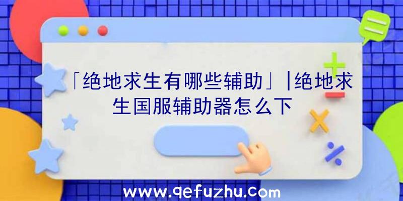 「绝地求生有哪些辅助」|绝地求生国服辅助器怎么下